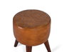 GINER Y COLOMER Tabouret rond tapissé en peau bovine camel